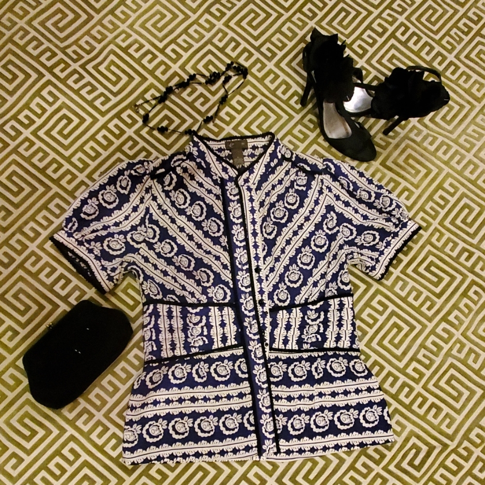 Anthropologie Fitted Silk Top